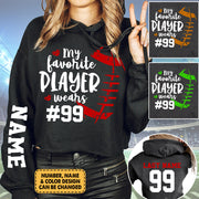 Personalized Shirt My Favorite Player Wears Football Number All Over Print Shirt For Football Mom Grandma Family Member Game Day Shirt H2511