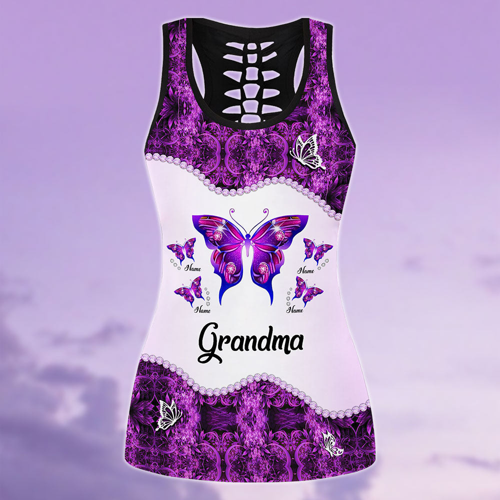 Grandma Butterflies Custom All Over Print Shirt Legging For Grandma Nana