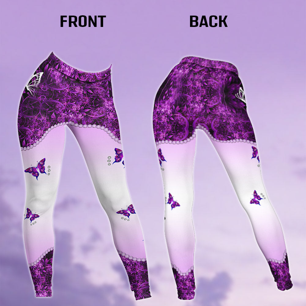 Grandma Butterflies Custom All Over Print Shirt Legging For Grandma Nana