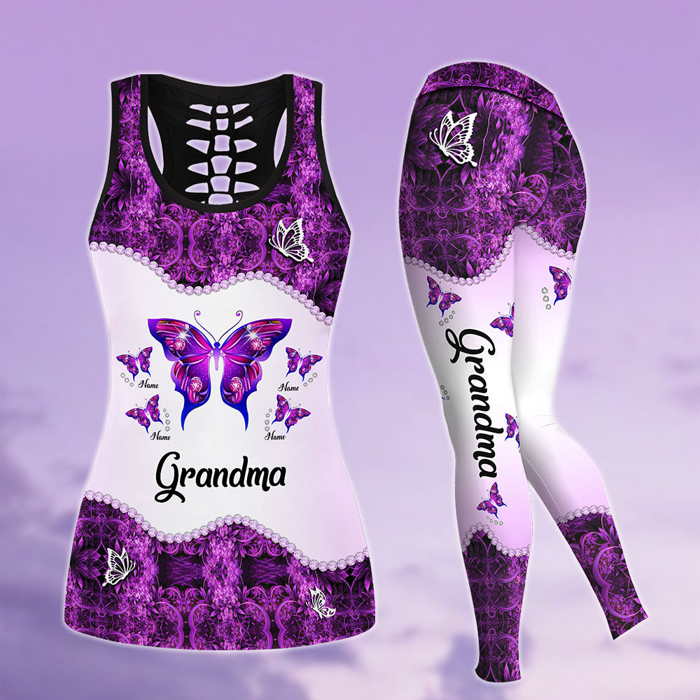 Grandma Butterflies Custom All Over Print Shirt Legging For Grandma Nana