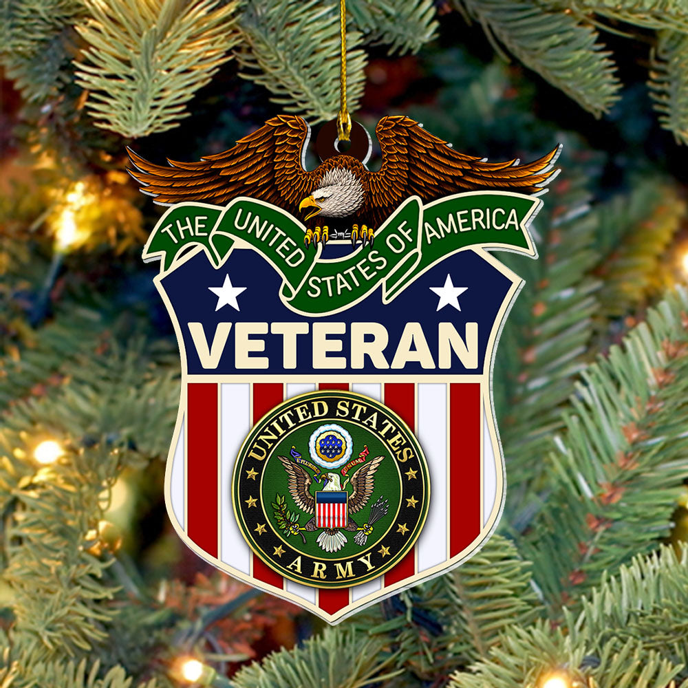 The United States Of America Veteran Personalized Acrylic Ornament Christmas Gift For Military Veteran H2511