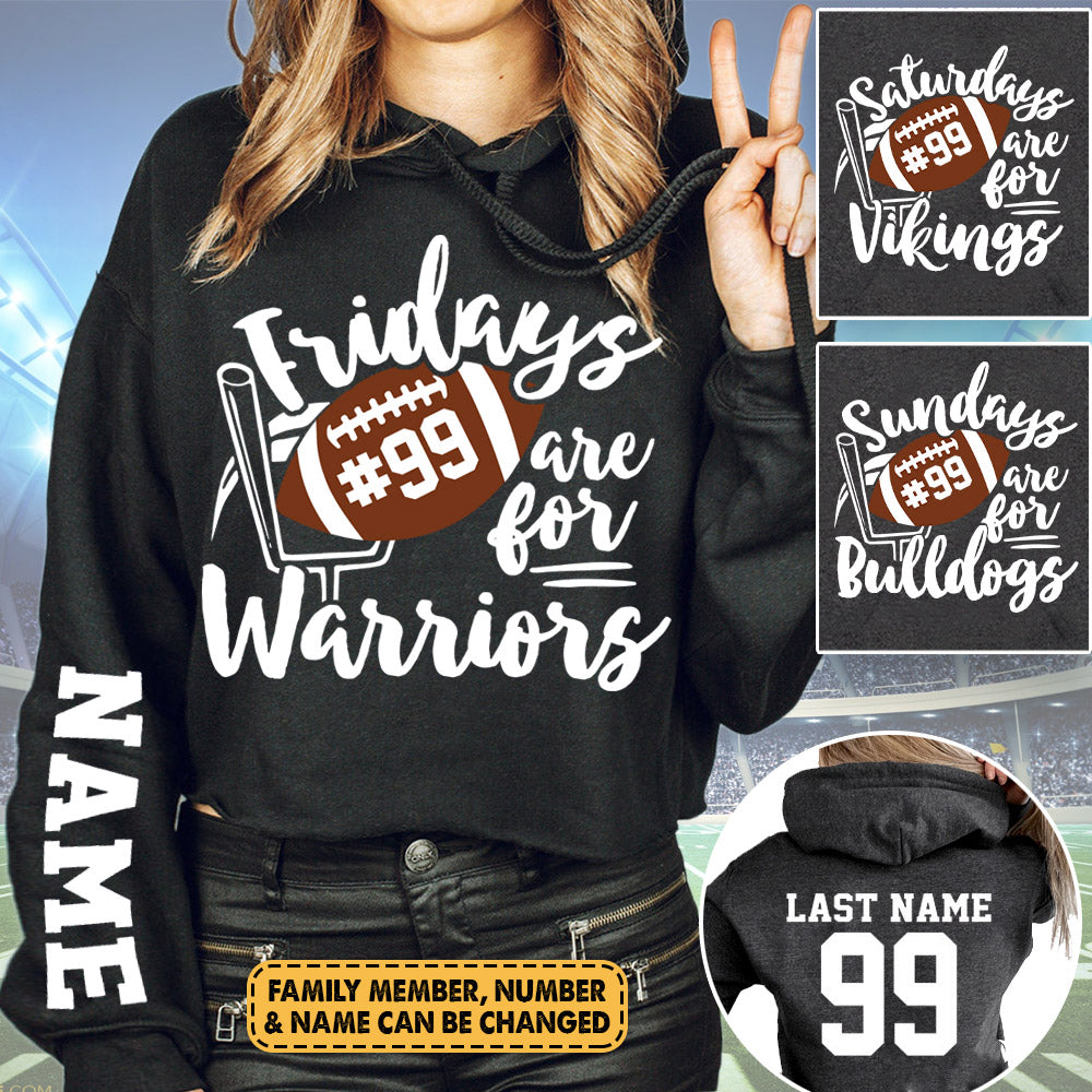 Personalized Shirt Fridays Are For Warriors All Over Print Shirt For Football Mom Game Day Football Family H2511