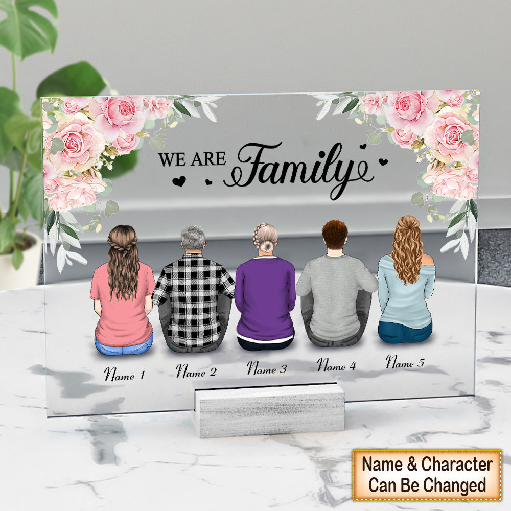 Personalized We Are Family Acrylic Plaque For Family Members, Sisters, Brothers Or Best Friends