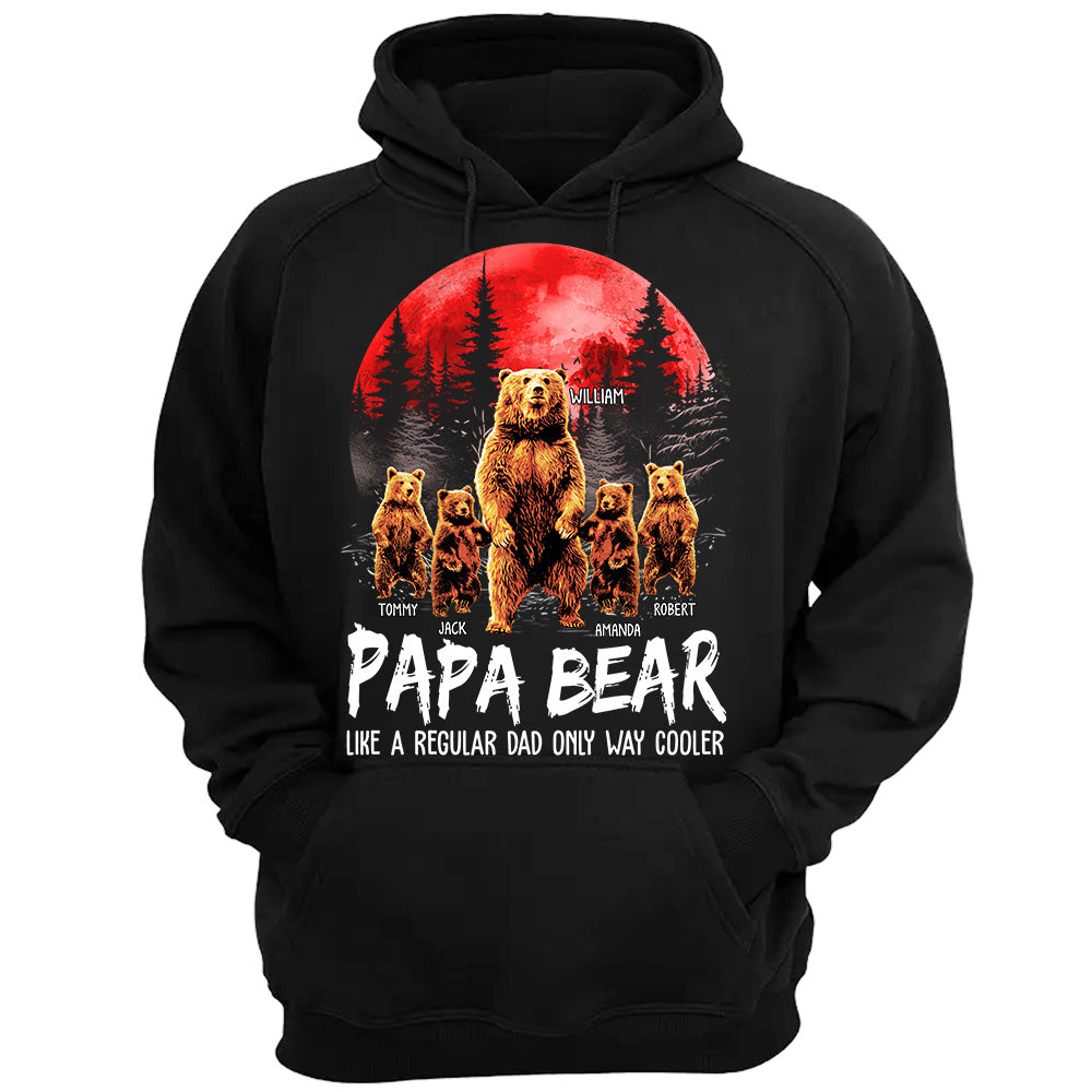 Papa Bear Like A Regular Grandpa Only Way Cooler Bear Standing Art Personalized Shirt For Dad Grandpa Father's Day Gift H2511