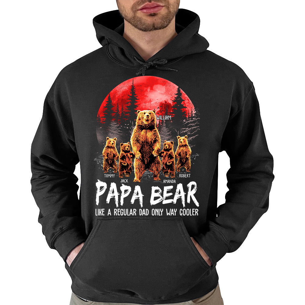 Papa Bear Like A Regular Grandpa Only Way Cooler Bear Standing Art Personalized Shirt For Dad Grandpa Father's Day Gift H2511