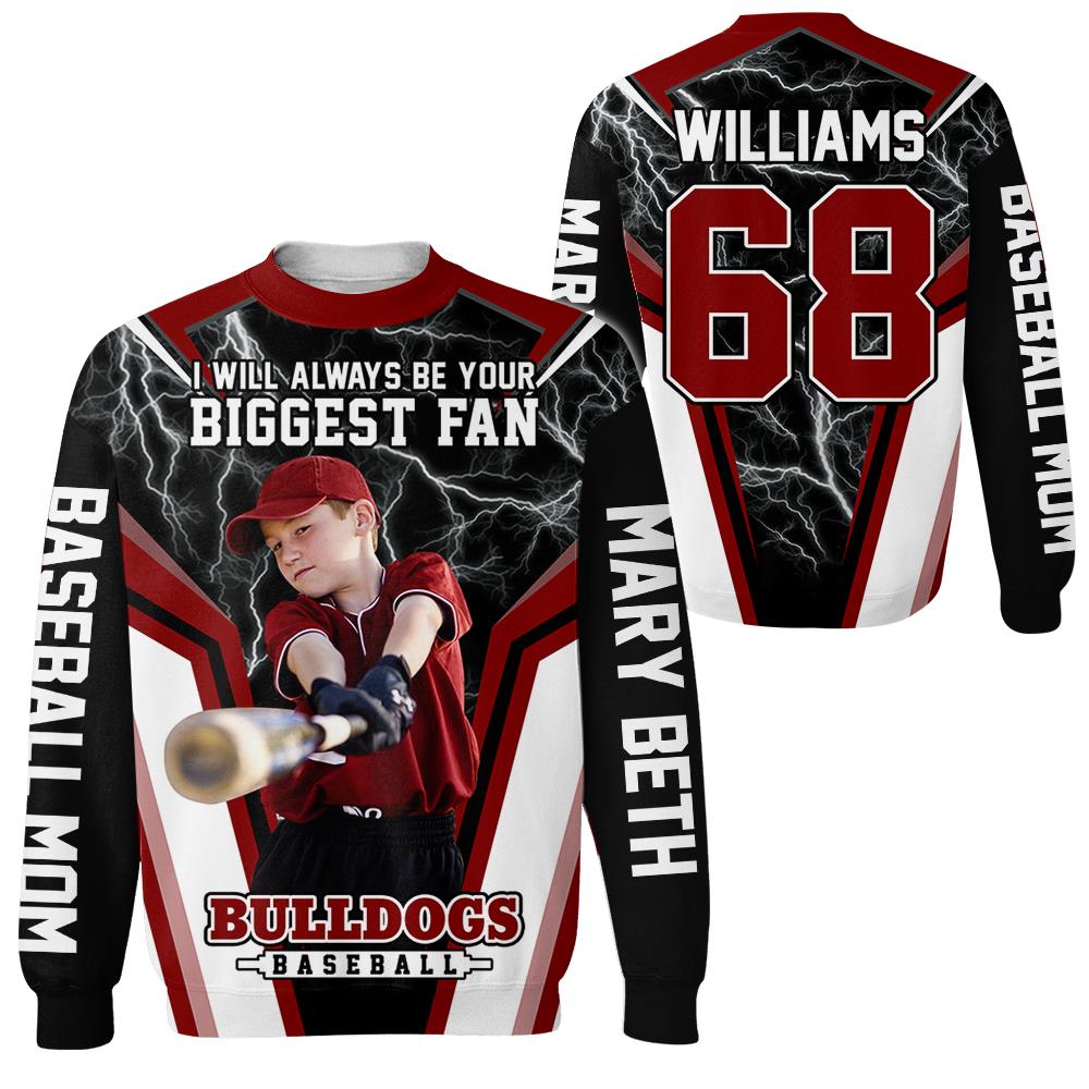 I Will Always Be Your Biggest Fan Personalized All Over Print Shirt For Basebball Mom Grandma Sport Family H2511