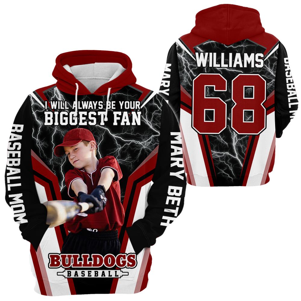 I Will Always Be Your Biggest Fan Personalized All Over Print Shirt For Basebball Mom Grandma Sport Family H2511