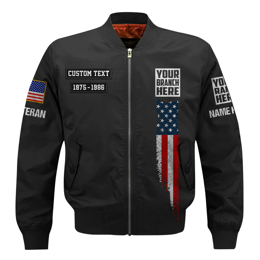 Custom Bomber Jackets US Military Veteran Custom Branch Logo Division Personalized Gift For Veteran K1702