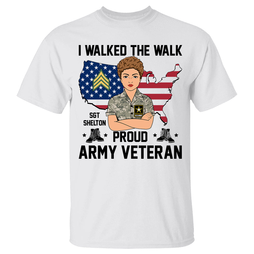 I Walked The Walk Proud Veteran Personalized Shirt For Veterans Custom Branch Rank Name H2511