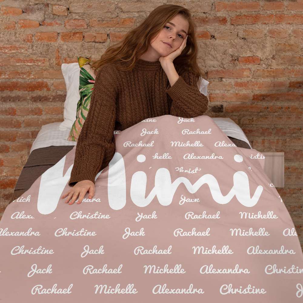 Grandma & Grandpa Blanket, Custom Name Blanket, Fleece, Sherpa Blanket, Personalized Family Name Blanket