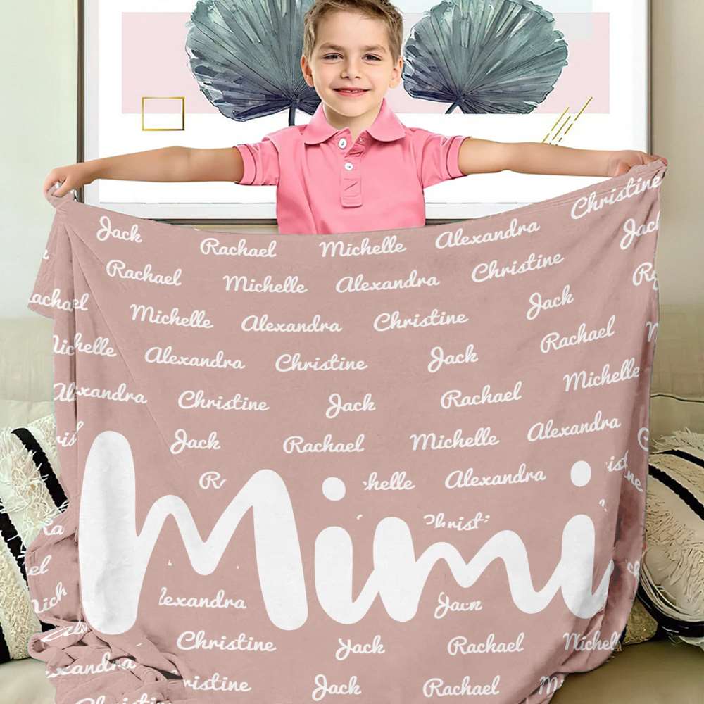 Grandma & Grandpa Blanket, Custom Name Blanket, Fleece, Sherpa Blanket, Personalized Family Name Blanket