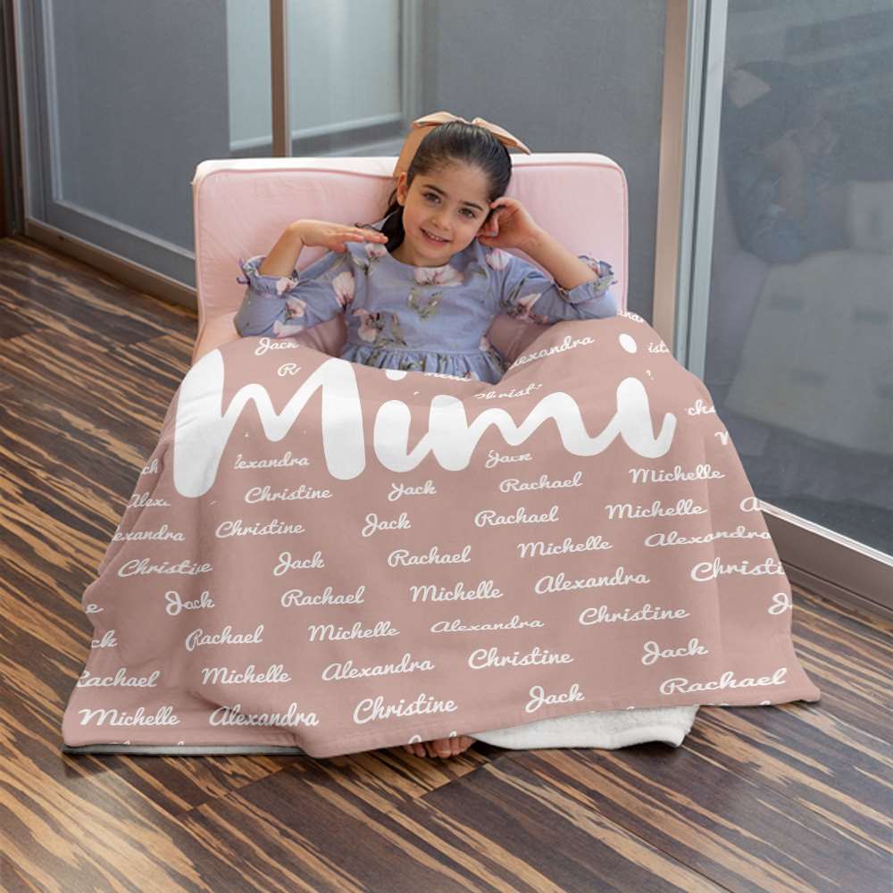 Grandma & Grandpa Blanket, Custom Name Blanket, Fleece, Sherpa Blanket, Personalized Family Name Blanket