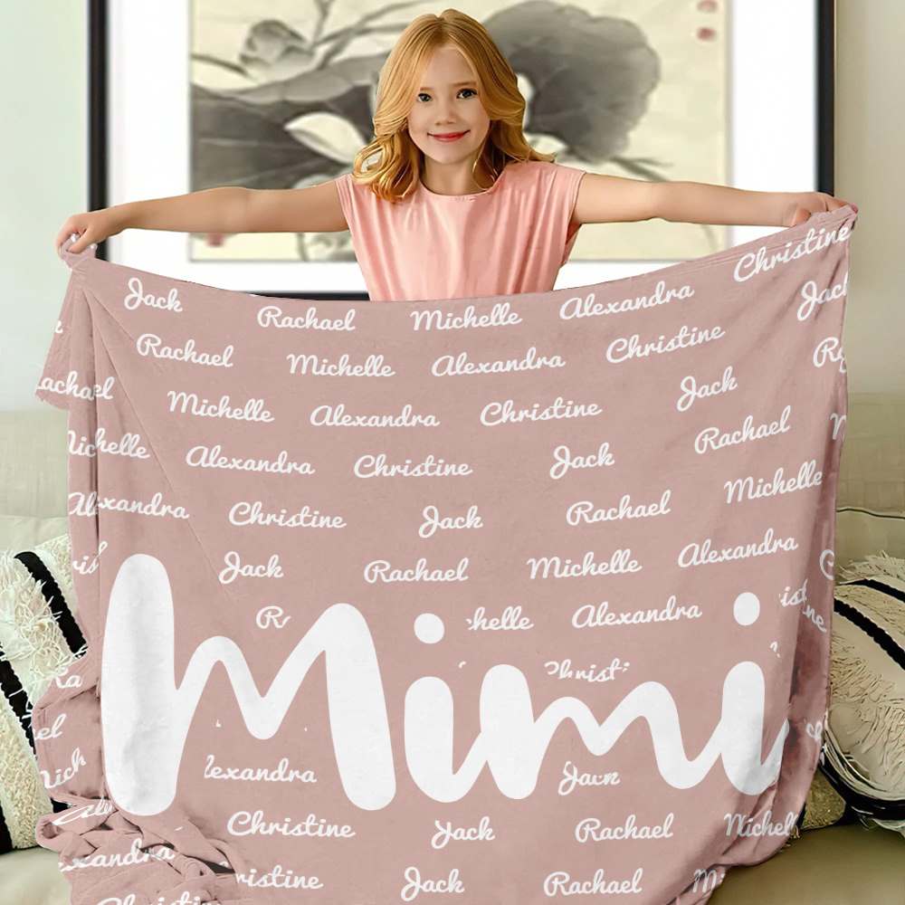 Grandma & Grandpa Blanket, Custom Name Blanket, Fleece, Sherpa Blanket, Personalized Family Name Blanket