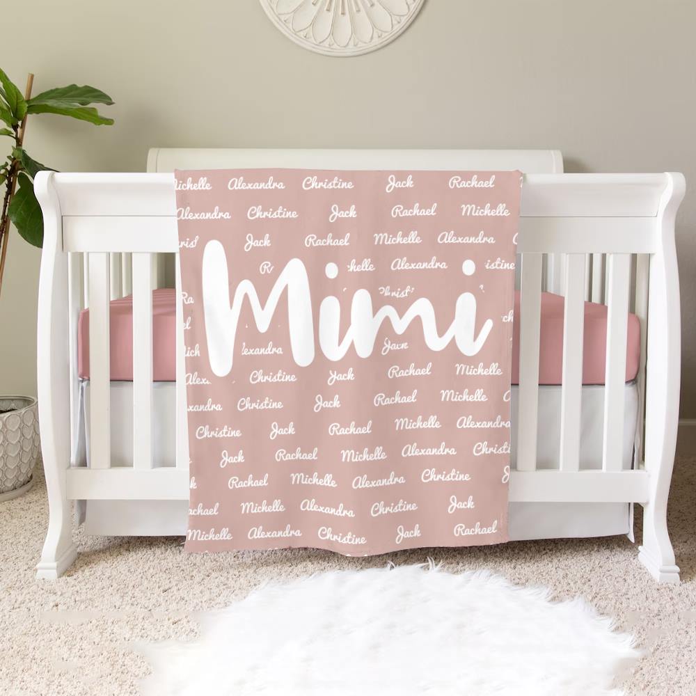 Grandma & Grandpa Blanket, Custom Name Blanket, Fleece, Sherpa Blanket, Personalized Family Name Blanket