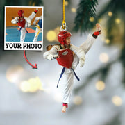 Custom Photo Ornament Gift For Karate Player - Personalized Photo Ornament Gift For Karate Lovers - Custom Karate Christmas Ornaments