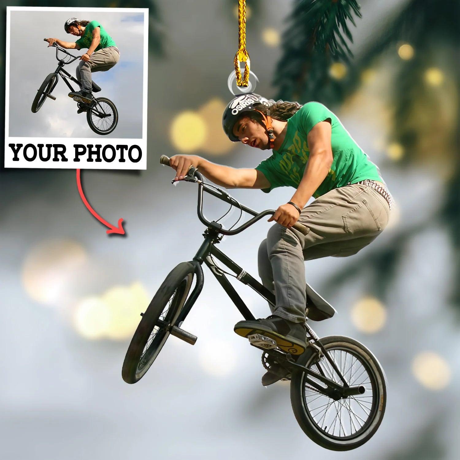 Custom Photo Ornament Gift For Bmx Riders - Personalized Photo Ornament Gift For Bmx Riders