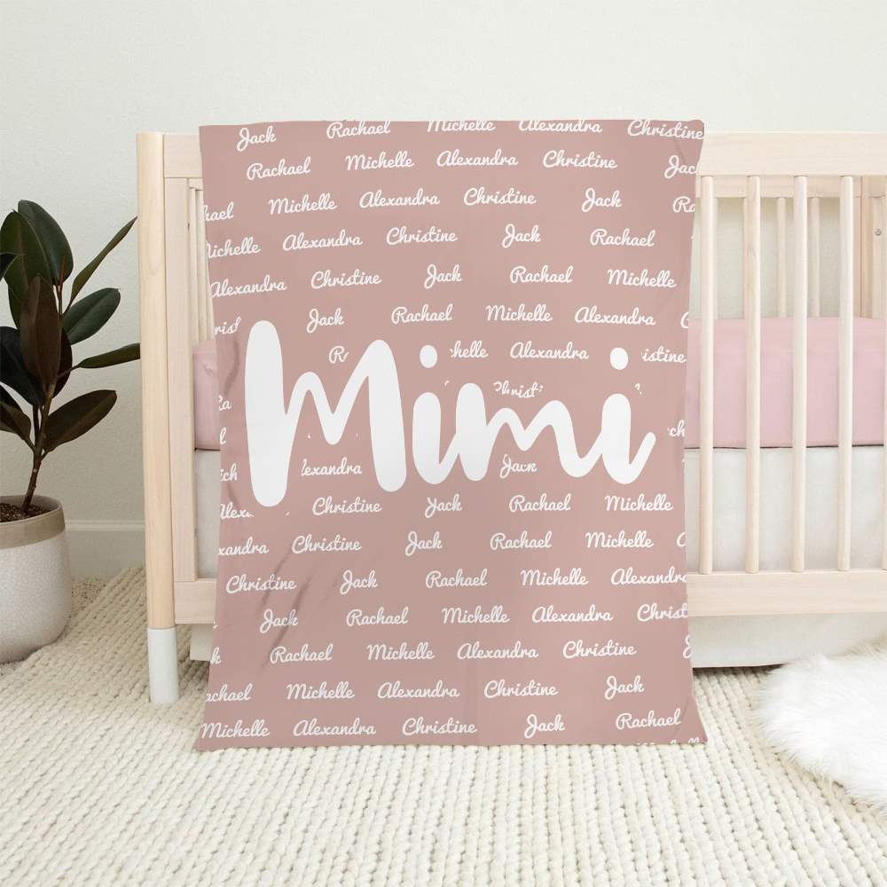 Grandma & Grandpa Blanket, Custom Name Blanket, Fleece, Sherpa Blanket, Personalized Family Name Blanket