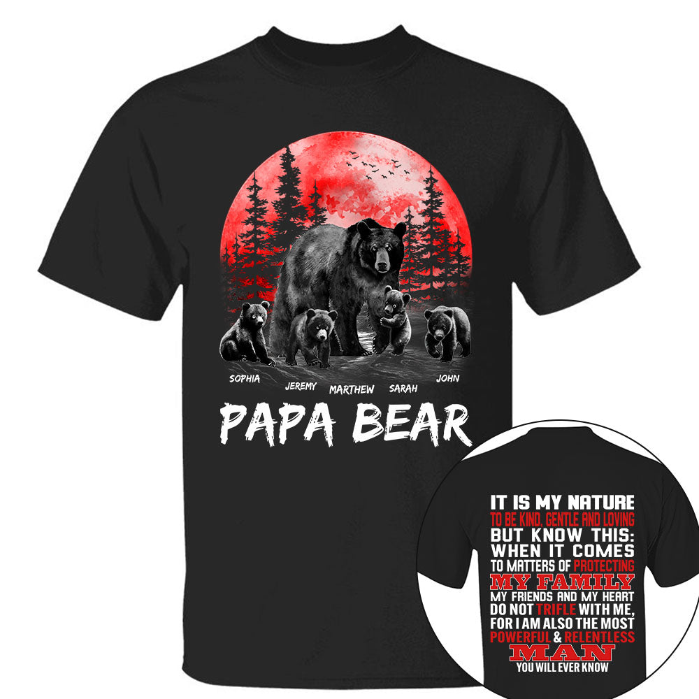 Papa Bear Personalized Shirt With Kids Name