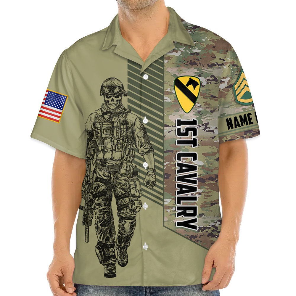 Personalized Shirt For Veteran Camouflage All Over Print Shirt Custom Division Military K1702