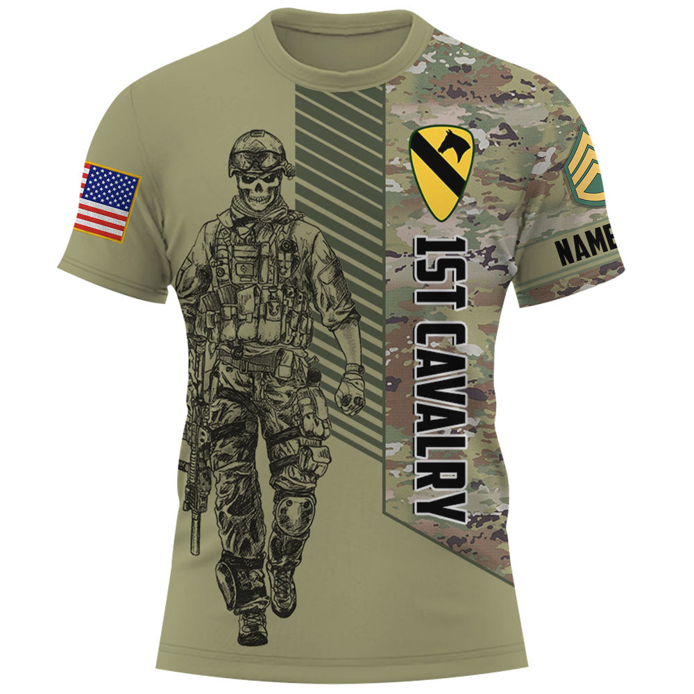 Personalized Shirt For Veteran Camouflage All Over Print Shirt Custom Division Military K1702