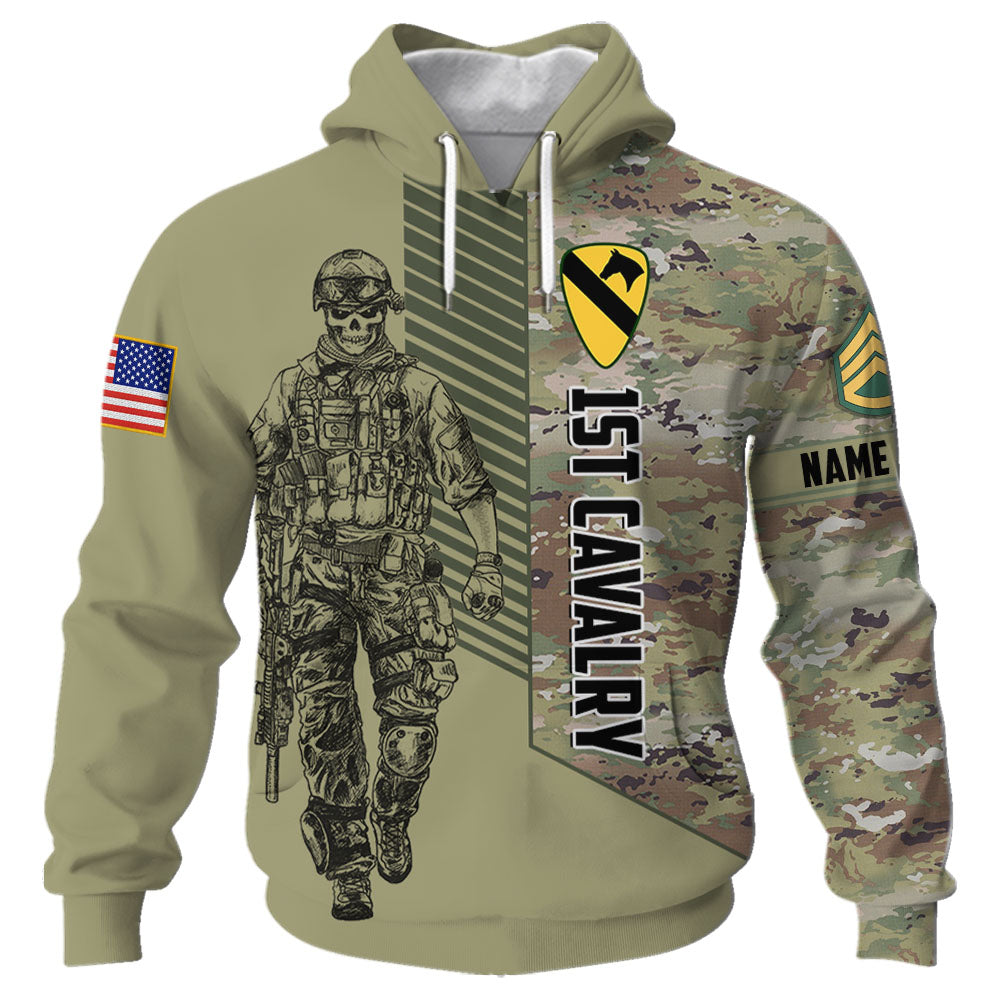 Personalized Shirt For Veteran Camouflage All Over Print Shirt Custom Division Military K1702