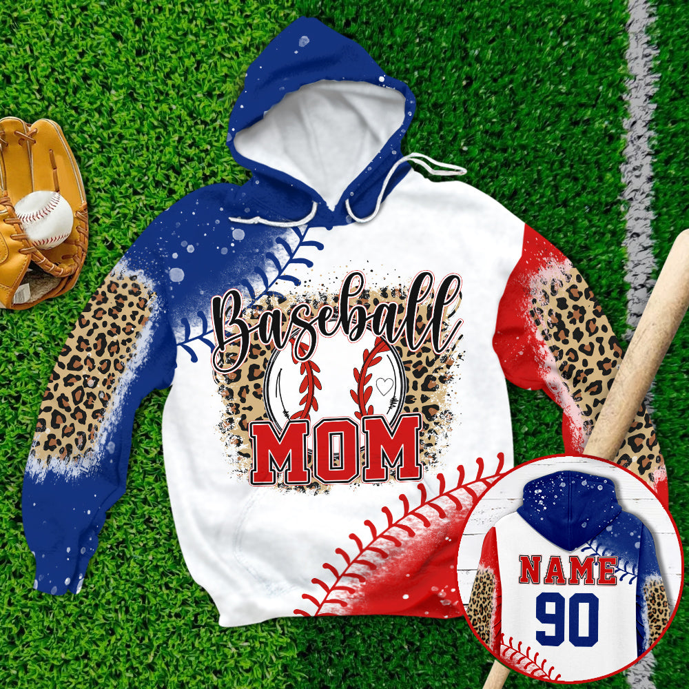 Personalized Shirts Baseball Mom Bleach Leopard 3D All Over Print Shirts For Baseball Mom, Baseball Grandma Hk10 -