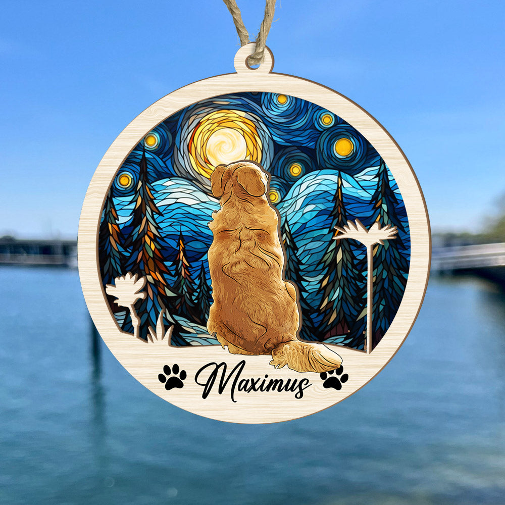 Dog Suncatcher Personalized Ornament, Pet Christmas Ornament, Dog Chirstmas Ornament