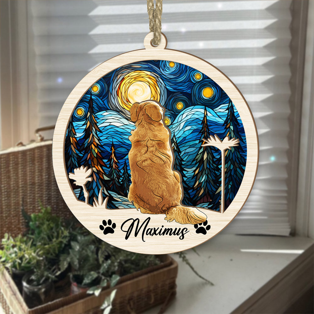 Dog Suncatcher Personalized Ornament, Pet Christmas Ornament, Dog Chirstmas Ornament