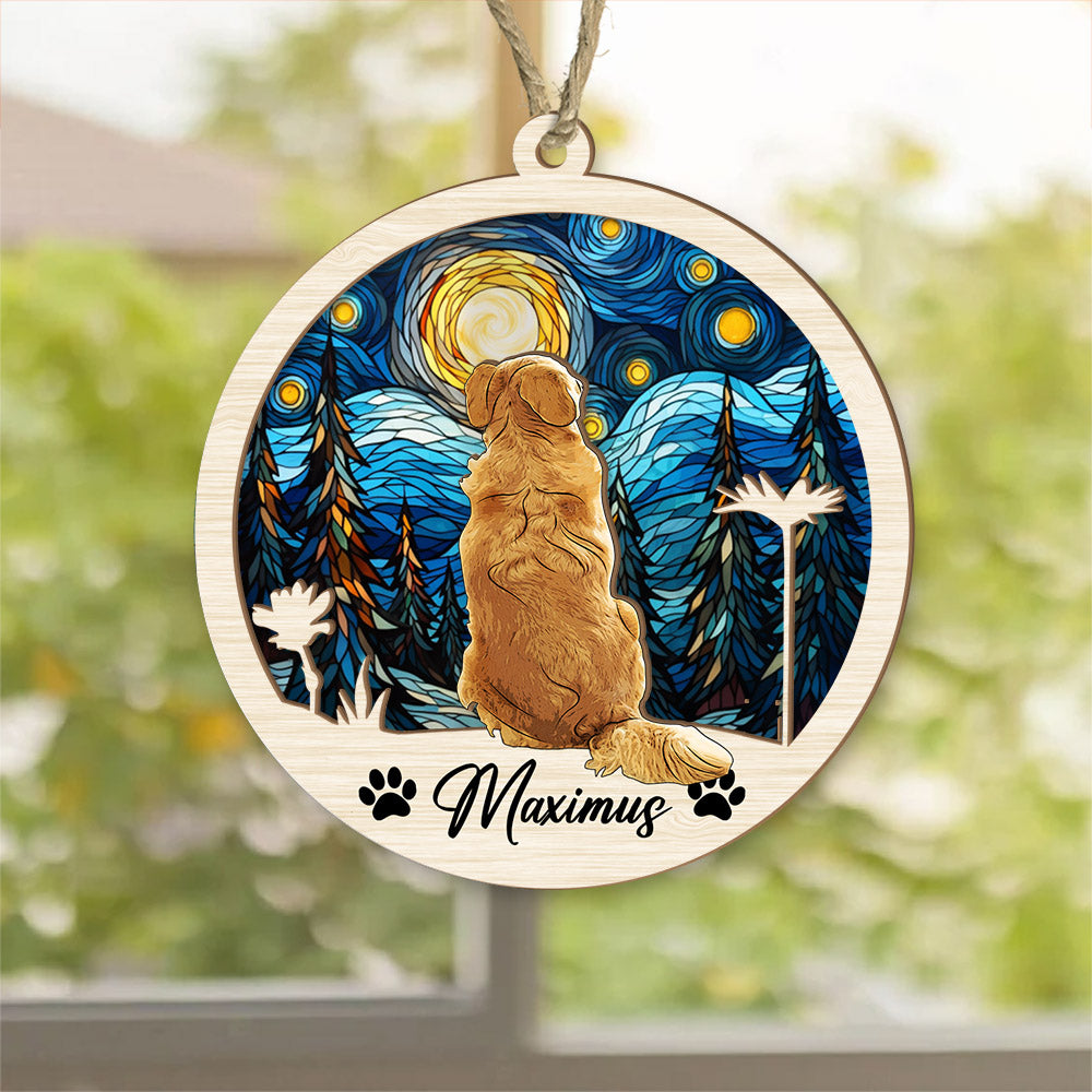 Dog Suncatcher Personalized Ornament, Pet Christmas Ornament, Dog Chirstmas Ornament