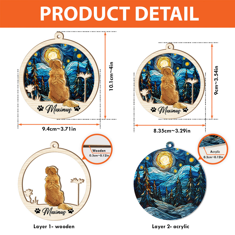 Dog Suncatcher Personalized Ornament, Pet Christmas Ornament, Dog Chirstmas Ornament