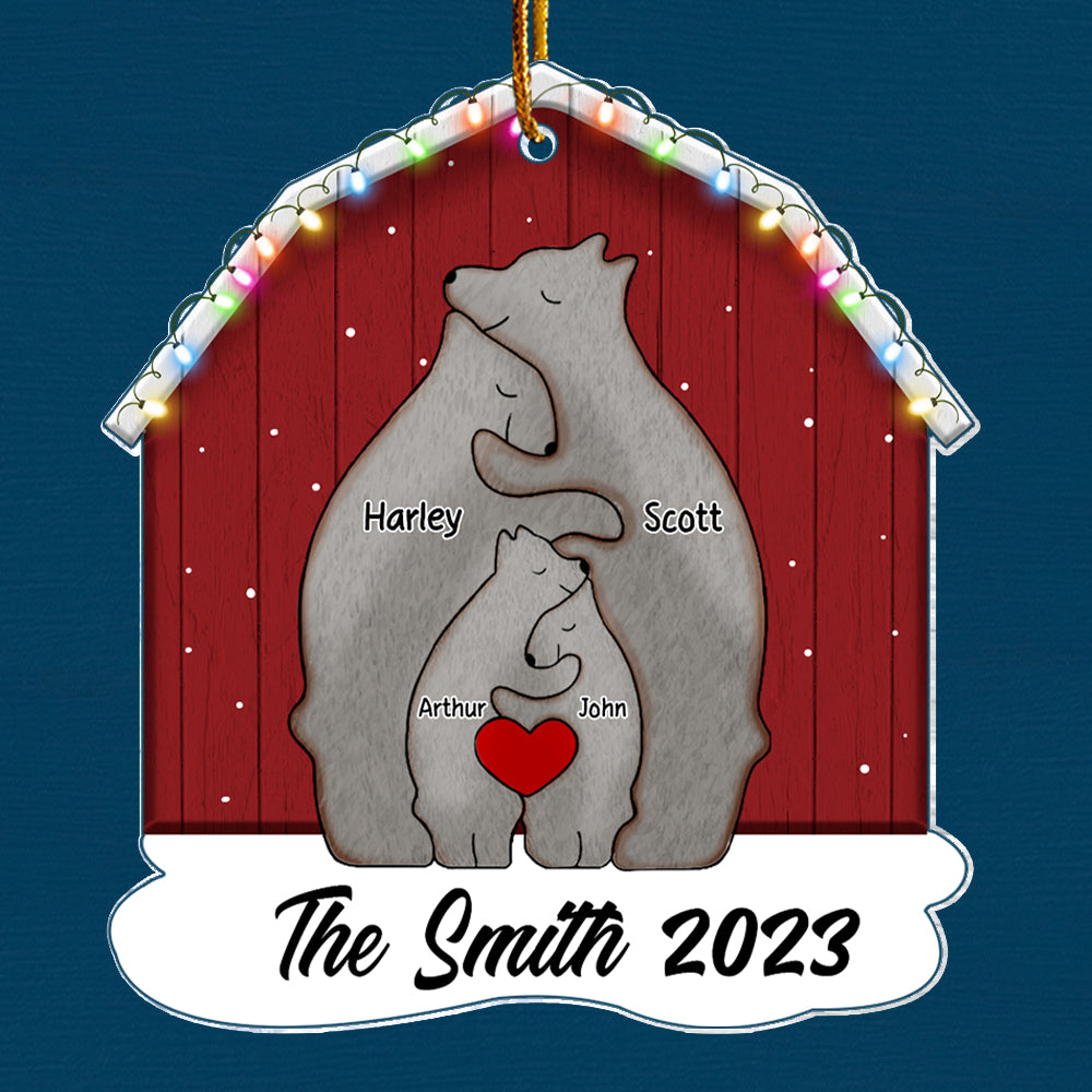 Family Bears Personalized Christmas Acrylic Ornament