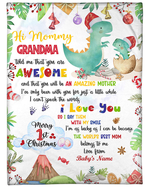 Hi Mommy You Are Awesome And Amazing - Custom Blanket For Mom To Be, F —  GearLit