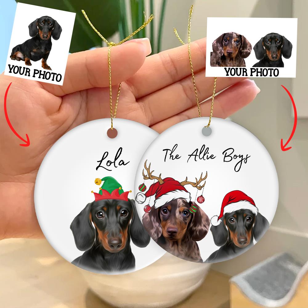Personalized Pet Ornament Using Pet's Photo + Name - Custom Ornament Christmas Dog Ornament Personalized Dog Ornament Custom Dog vr6