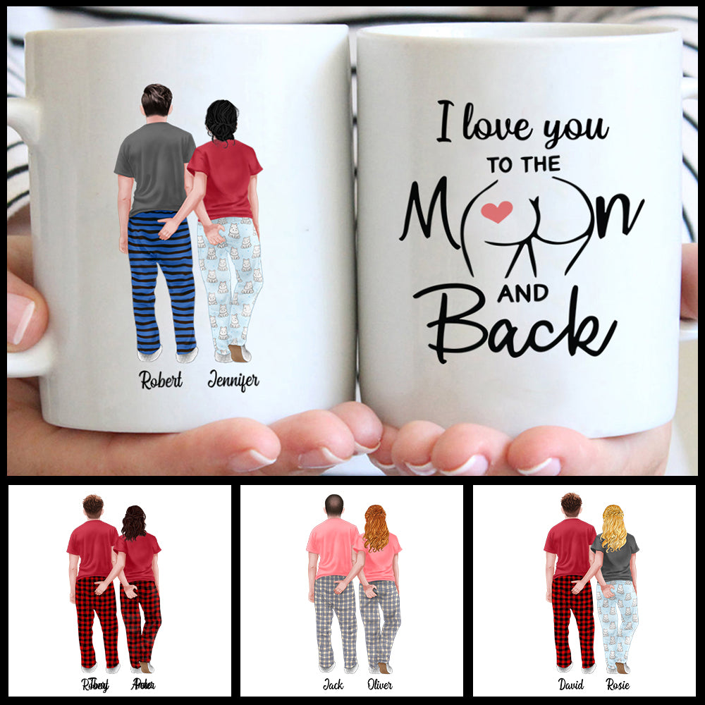 I Love You To The Moon And Back Custom Mugs Gift For Couple