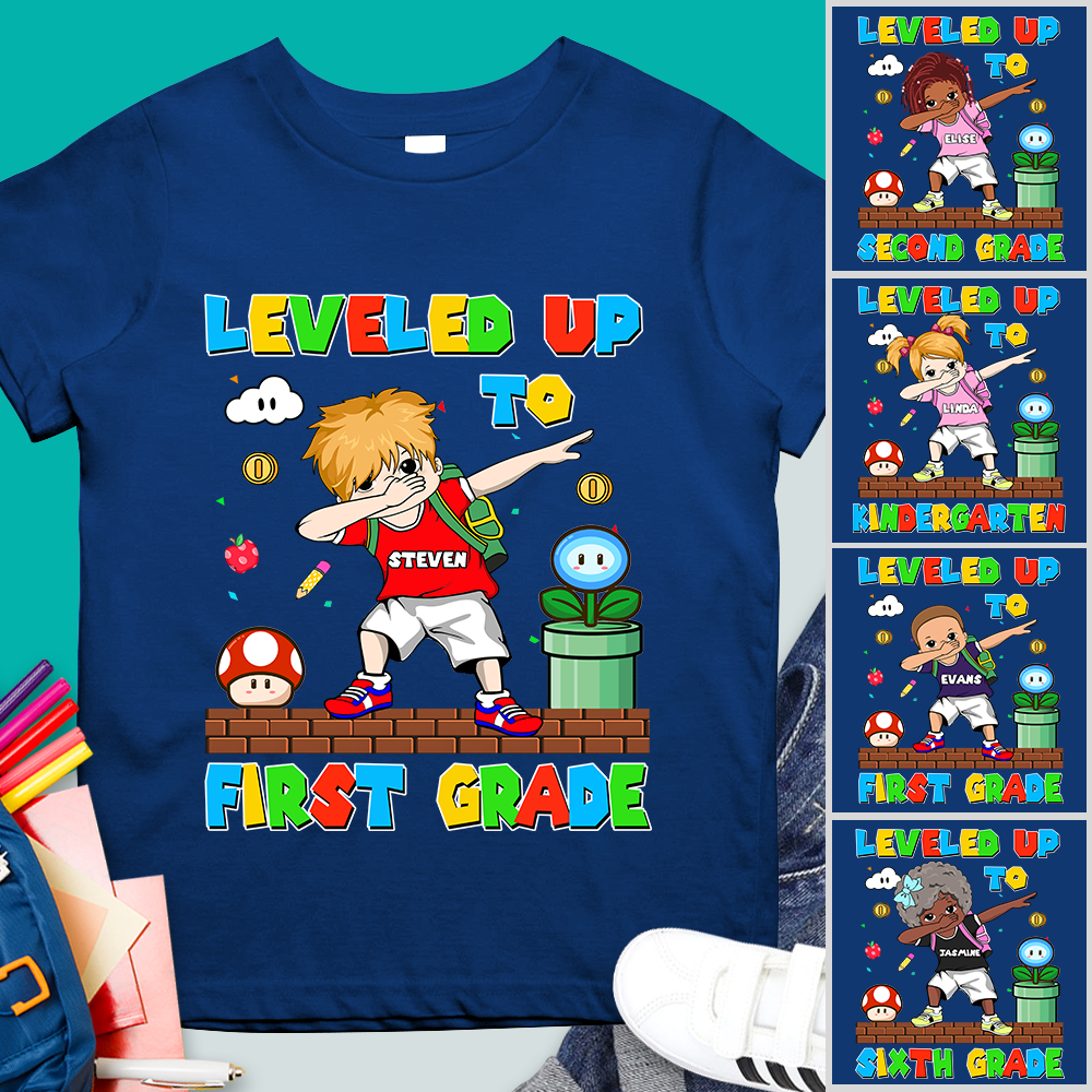 Back To School Level Up Shirt Personalized Gift For Kid