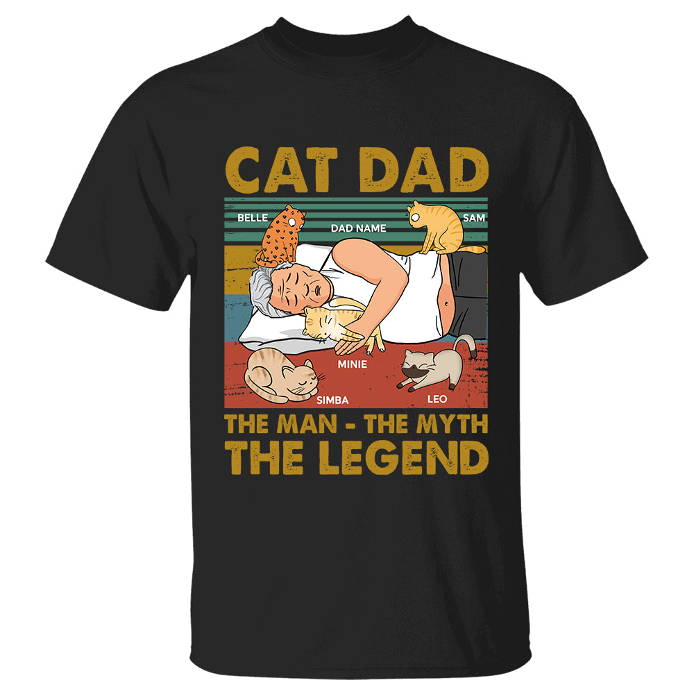 Cat Dad The Man The Myth The Legend Personalized Shirt Vr2