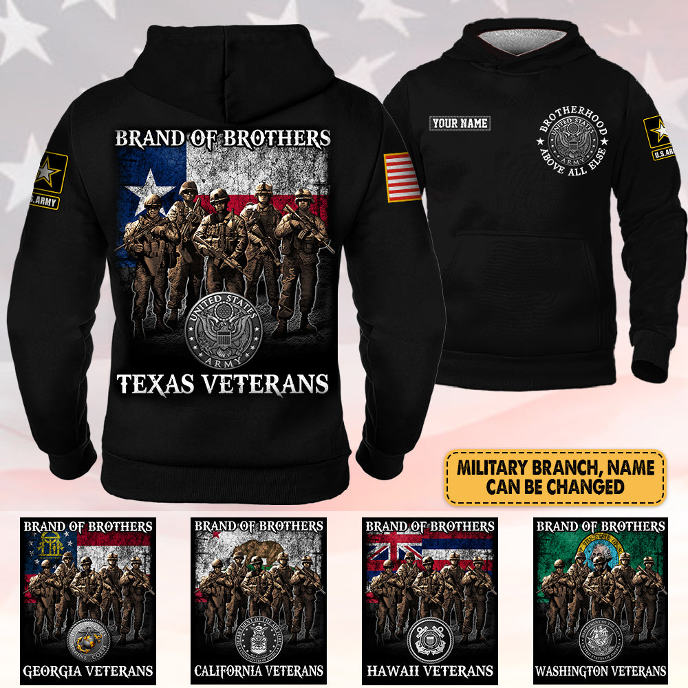 Personalized Veteran Shirt Brand Of Brothers Veterans Custom All Branches Gift For Veteran All Over Print Shirt K1702