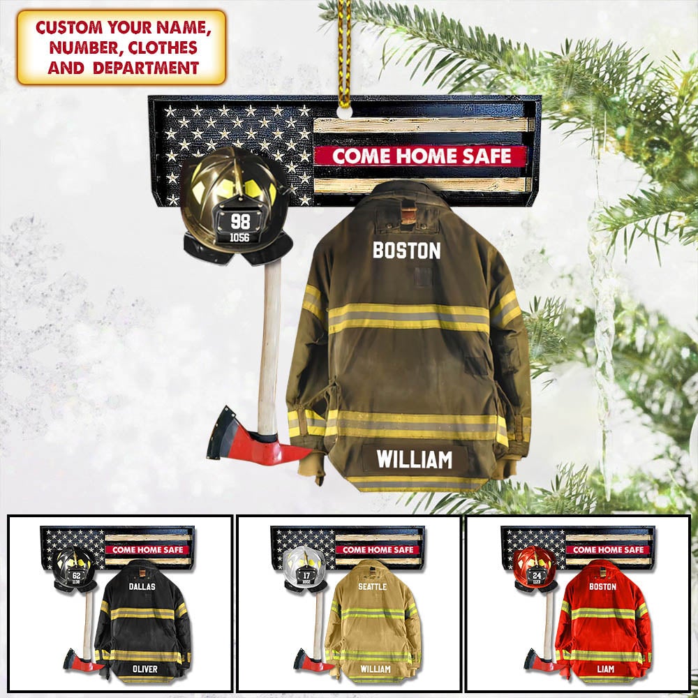 Personalized Ornament Gifts For Firefighter - Armor Custom Cut Shaped Acrylic Ornament