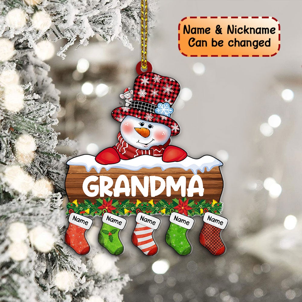 Grandma Snowman Personalized Ornament Gift For Grandmas For Family