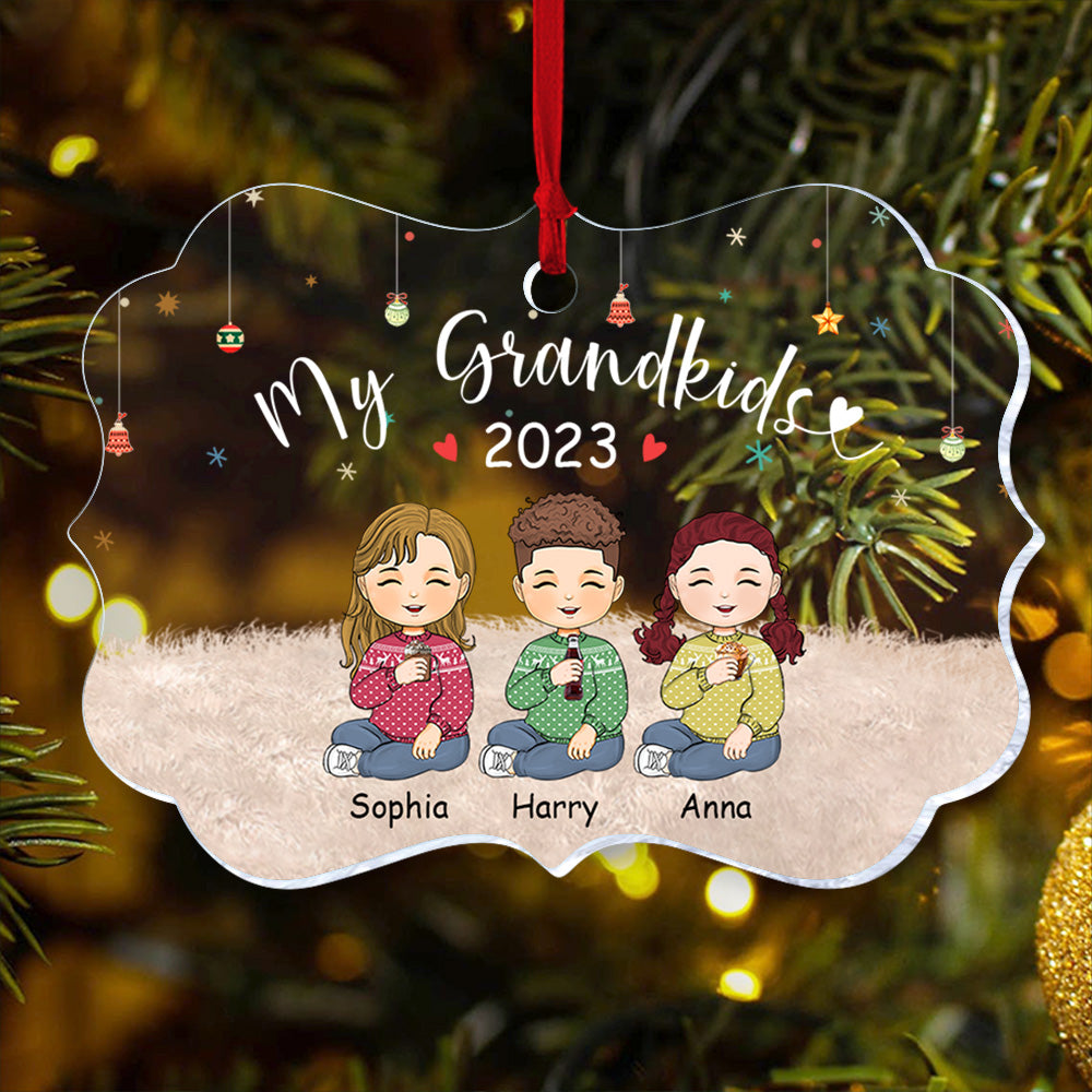 My Grandkids - Personalized Ornament For Grandkids From Grandma