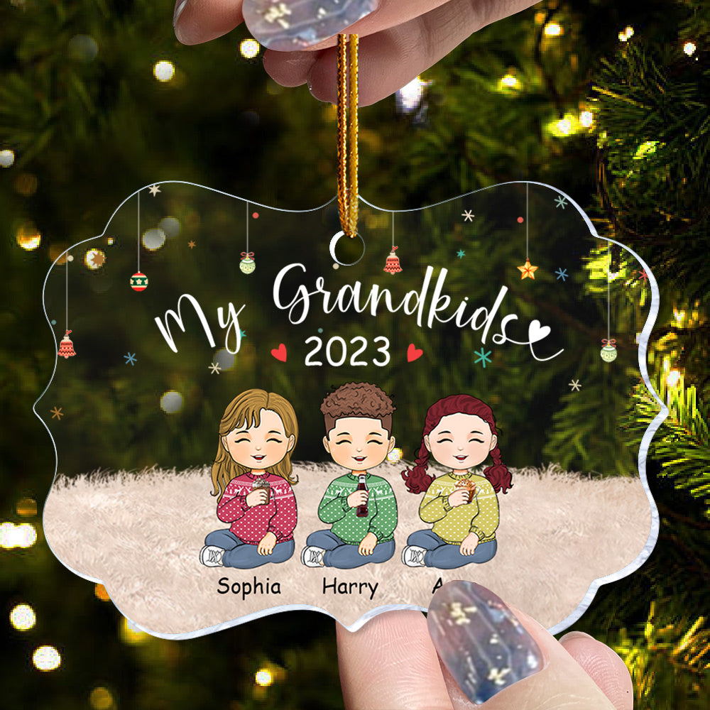 My Grandkids - Personalized Ornament For Grandkids From Grandma