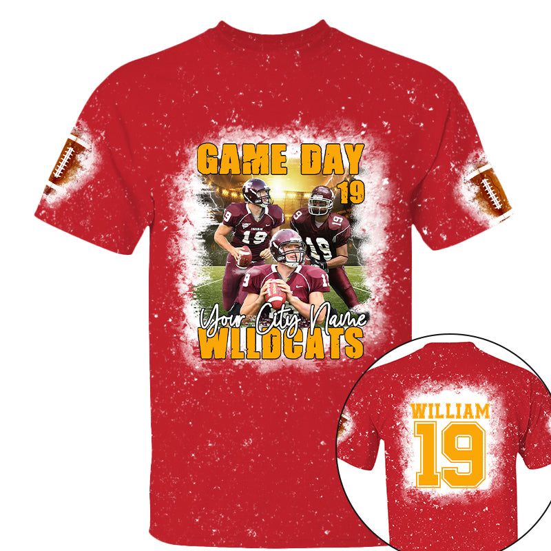 Football Game Day Personalized All Over Print Shirt Custom Photo For Football Player
