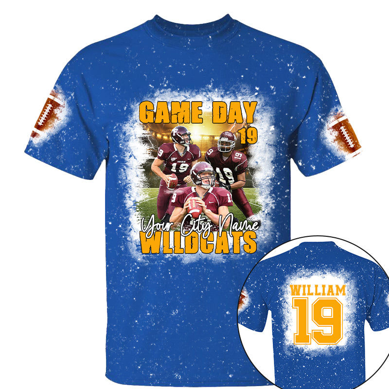Football Game Day Personalized All Over Print Shirt Custom Photo For Football Player