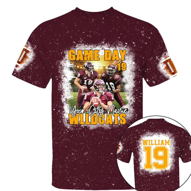 Football Game Day Personalized All Over Print Shirt Custom Photo For Football Player
