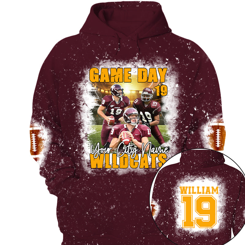 Football Game Day Personalized All Over Print Shirt Custom Photo For Football Player