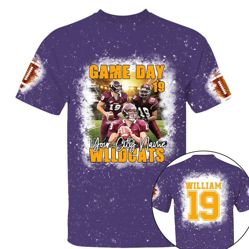 Football Game Day Personalized All Over Print Shirt Custom Photo For Football Player
