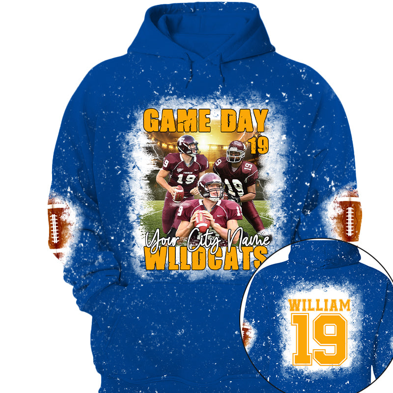 Football Game Day Personalized All Over Print Shirt Custom Photo For Football Player