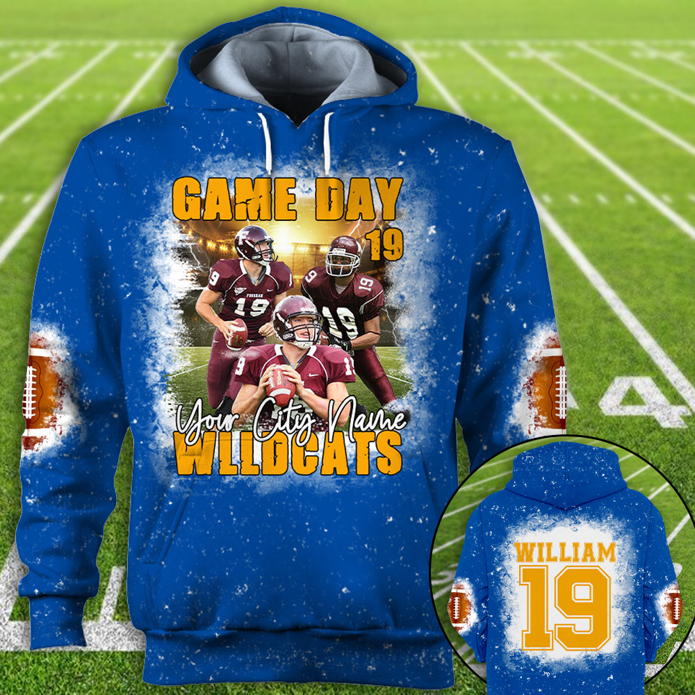 Football Game Day Personalized All Over Print Shirt Custom Photo For Football Player