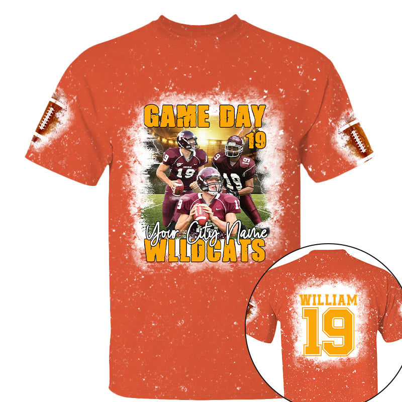 Football Game Day Personalized All Over Print Shirt Custom Photo For Football Player