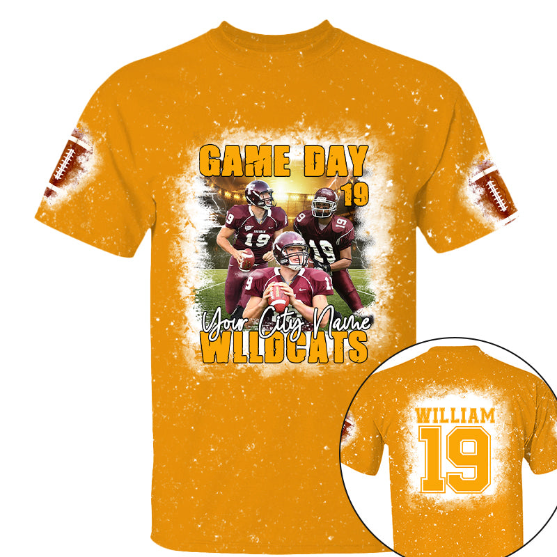 Football Game Day Personalized All Over Print Shirt Custom Photo For Football Player